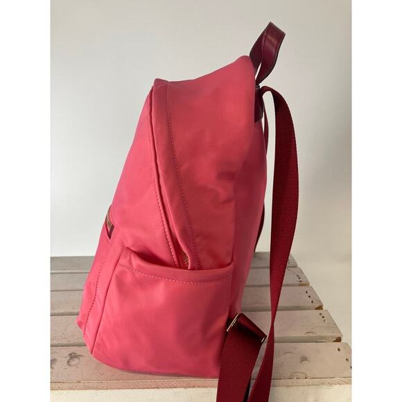 KATE SPADE, SMALL PINK AND MAROON NYLON BACKPACK WITH POCKET - Picture 5 of 16